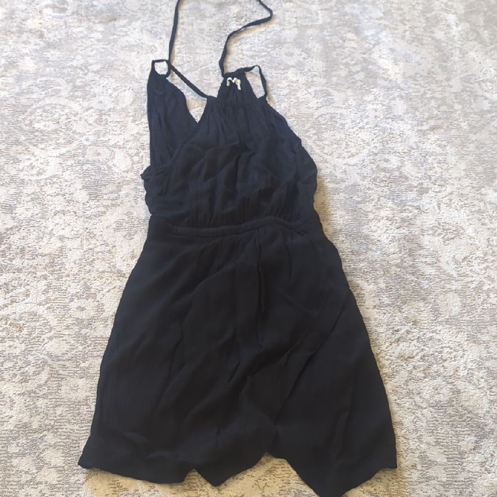 Floreat Black Halter Mini Sundress
